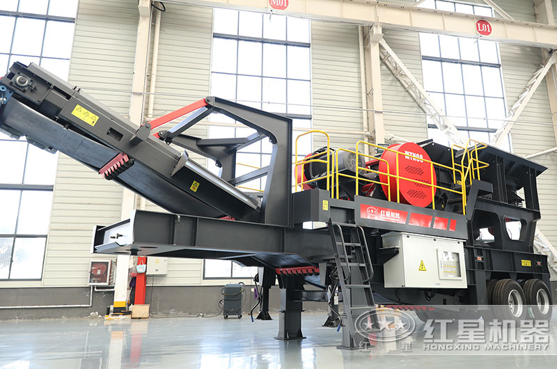 輪胎式移動粉碎機圖片，鄂破