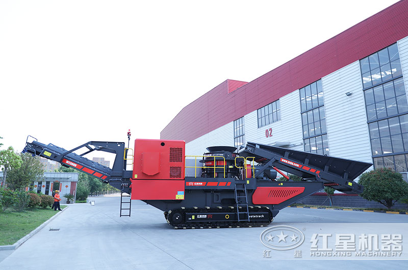 履帶式移動破碎站圖片，主機圓錐破
