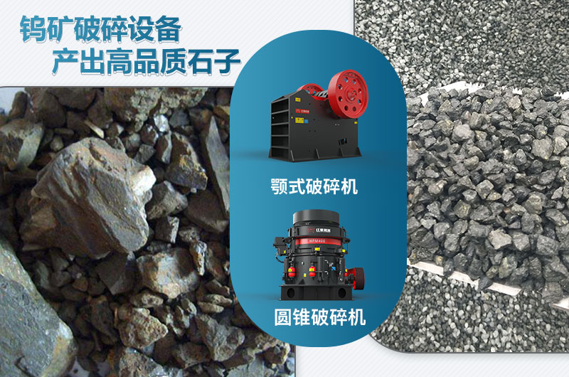 鎢礦破碎前后對(duì)比圖